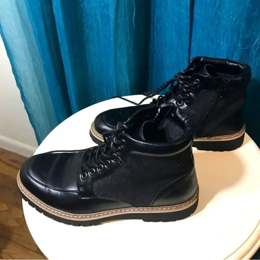Steve Madden Bradin Faux Leather Combat Boots Size 9